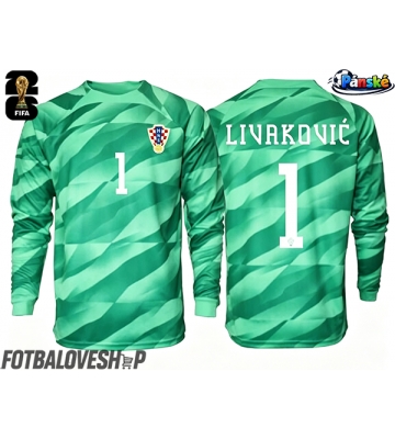 Chorvatsko Dominik Livakovic #1 Brankářské Venkovní Dres MS 2026 Dlouhý Rukáv
